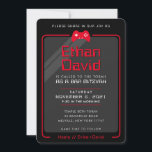 BAR MITZVAH modern gaming controls cool black red Einladung<br><div class="desc">by kat massard >>> WWW.SIMPLYSWEETPAPERIE.COM <<< - - - - - - - - - - - - - - - - - - - - - - - - The perfect design for a "Gaming Themed" BAR or BAT MITZVAH celebration Love the design, but would like to see some...</div>