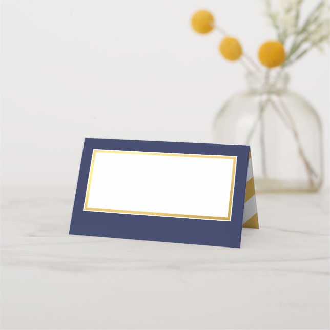 BAR MITZVAH modern navy faux gold blank Platzkarte (Vorderseite)