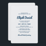 Bar Mitzvah Modern und einfach Einladung<br><div class="desc">Dieses Design besteht aus spielerischen kursiven Skripten,  die durch einfache san-Serifentypografie bekämpft werden. Dieses Design ist modern und einfach. 

Abrufbar unter:http://www.zazzle.com/store/selectpartysupplies</div>