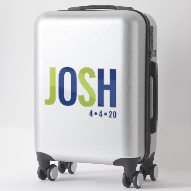 BAR MITZVAH Moderne, fette Blockmarine blau grün Aufkleber (Koffer)