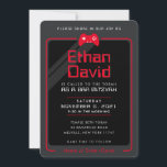 BAR MITZVAH Moderne Gaming-Kontrollen cool Schwarz Einladung<br><div class="desc">von kat massard >>> WWW.SIMPLYSWEETPAPERIE.COM << - - - - - - - - - - - - - - - - - - - - - - - - - - - Das perfekte Design für ein "Gaming-Themed"-BAR oder BAT MITZVAH feiert das Design, möchte aber einige Veränderungen sehen -...</div>