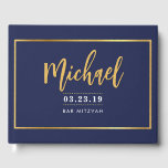 BAR MITZVAH Moderne Imitate Goldnahrung Kalligrafi Gästebuch<br><div class="desc">von kat massage >>> WWW.SIMPLYSWEETPAPERIE.COM <<<<<<< mehr passende Artikel im Speicher</div>