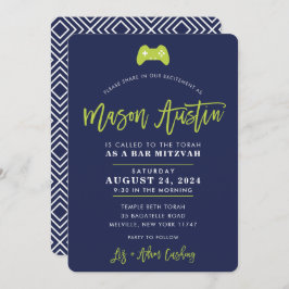 Bar Mitzvah moderne Spielermarine Limon MASON Einladung