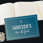 BAR MITZVAH Moderner, blauer Pfefferminzverlauf Gästebuch<br><div class="desc">von kat massage >>> https://linktr.ee/simplysweetpaperie <<<</div>