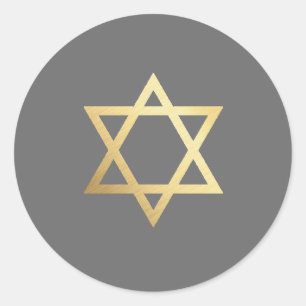 BAR MITZVAH Moderner Graugoldstar Runder Aufkleber