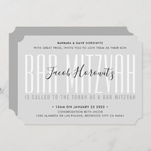 Bar MITZVAH Moderner Overlay-Typograf Einladung