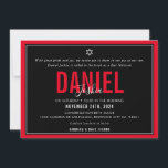 BAR MITZVAH Moderner Sportjunge mit fett rotem Sch Einladung<br><div class="desc">durch kat massard >>> kat@simplysweetPAPERIE.com << << CONTACT ME für den benutzerdefinierten Wortlaut oder um irgendwelche Zeilen in hebräischer Liebe das Design hinzuzufügen, aber möchte einige Änderungen sehen - ein anderes Farbschema, Produkt, ein Foto hinzufügen oder angepasst für einen anderen Anlass - keine Sorgen einfach kontaktieren Sie mich - ich...</div>