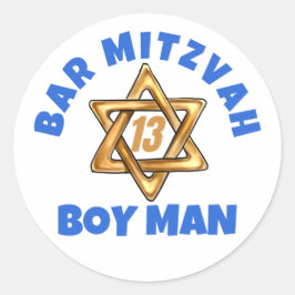 Bar Mitzvah Moderner Star von David Runder Aufkleber