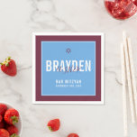 BAR MITZVAH Moderner Sternenmaroon blau Serviette<br><div class="desc">von kat massage >>> WWW.SIMPLYSWEETPAPERIE.COM <<<</div>