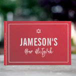 BAR MITZVAH Moderner Sternroter Bordeaux-Farbverla Gästebuch<br><div class="desc">von kat massage >>> https://linktr.ee/simplysweetpaperie <<<</div>