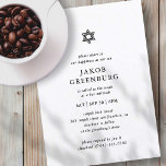 Bar Mitzvah Modernes Einfaches Elegantes Minimalis Einladung<br><div class="desc">Design besteht aus Sans Serif Typografie und spielerischer,  kursiver Schrift Typografie auf einem einfachen Hintergrund. Abrufbar unter: http://www.zazzle.com/store/selectpartysupplies</div>