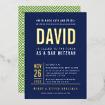 BAR MITZVAH Modernes, fett gefaltetes Blockgold Folieneinladung<br><div class="desc">von kat massard >>> WWW.SIMPLYSWEETPAPERIE.COM << - - - - - - - - - - - Mit echten goldglänzenden Folienelementen! KONTAKTIEREN SIE MICH, um zu helfen, Ihren Typ perfekt Liebe das Design, aber möchte einige Veränderungen sehen - ein anderes Farbschema, Produkt, ein Foto hinzufügen oder angepasst für einen anderen...</div>