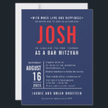 BAR MITZVAH Modernes, fettfreies Blockschiff JOSH Einladung<br><div class="desc">von kat massard >>> WWW.SIMPLYSWEETPAPERIE.COM << - - - - - - - - - - - CUSTOM Design für JOSH CONTACT ME helfen, Ihren Typ perfekt Liebe das Design, aber möchte einige Veränderungen sehen - ein anderes Farbschema, Produkt, ein Foto oder angepasst für einen anderen Anlass - keine Sorgen...</div>