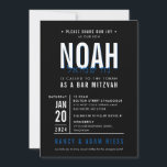 BAR MITZVAH Modernes, kaltblauer Block Einladung<br><div class="desc">von kat massard >>> WWW.SIMPLYSWEETPAPERIE.COM << - - - - - - - - - - - - KONTAKTIEREN SIE MICH, um Ihren Typ perfekt Liebe das Design, aber möchte einige Veränderungen sehen - ein anderes Farbschema, Produkt, ein Foto oder angepasst für einen anderen Anlass - keine Sorgen einfach kontaktieren...</div>