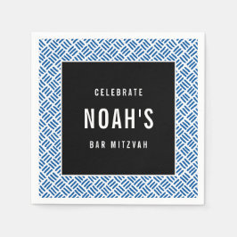 BAR MITZVAH Modernes, kaltblauer Block Serviette