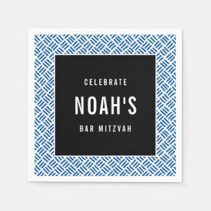 BAR MITZVAH Modernes, kaltblauer Block Serviette
