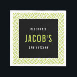 BAR MITZVAH Modernes Metallgitter Limon schwarz Serviette<br><div class="desc">von kat massage >>> WWW.SIMPLYSWEETPAPERIE.COM <<<</div>