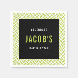 BAR MITZVAH Modernes Metallgitter Limon schwarz Serviette