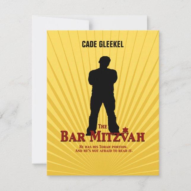Bar Mitzvah Movie Star Repcard/Cade RSVP Karte (Vorderseite)