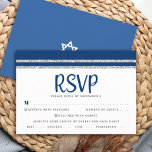 Bar Mitzvah Navy Blue Silver Tallit Script Bold RSVP Karte<br><div class="desc">Seien Sie stolz, freuen Sie sich und feiern Sie diesen Meilenstein Ihres Lieblings-Bar Mitzvah mit dieser coolen, einzigartigen, modernen, personalisierten UAWG Insert-Karte für Ihre Veranstaltung! Fett, marineblau Schrift Typografie und eine marineblau und Imitate silbergestreifte tallit inspiriert Grafik-Overlay ein einfacher, weißer Hintergrund. Personalisieren Sie den benutzerdefinierten Text mit dem Datum "Antwort...</div>