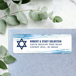 Bar Mitzvah Navy Typ Blue Foil Rücksendeadresse