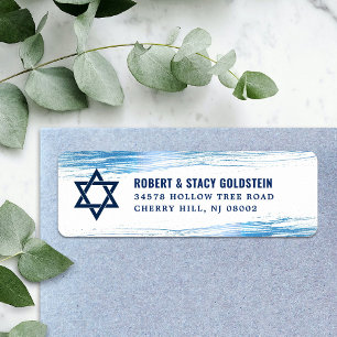 Bar Mitzvah Navy Typ Blue Foil Rücksendeadresse