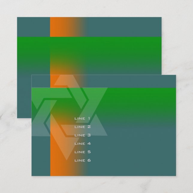 Bar Mitzvah Orange und Green auf jeder Farbe Karte (Vorne/Hinten)