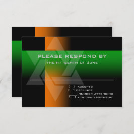 Bar Mitzvah Orange und Green auf jeder Farbe RSVP Karte