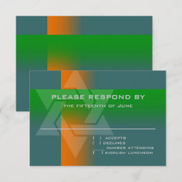 Bar Mitzvah Orange und Green auf jeder Farbe RSVP Karte