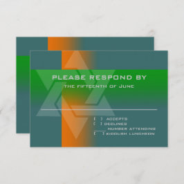 Bar Mitzvah Orange und Green auf jeder Farbe RSVP Karte