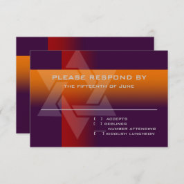 Bar Mitzvah Orange und Rot in jeder Farbe RSVP Karte