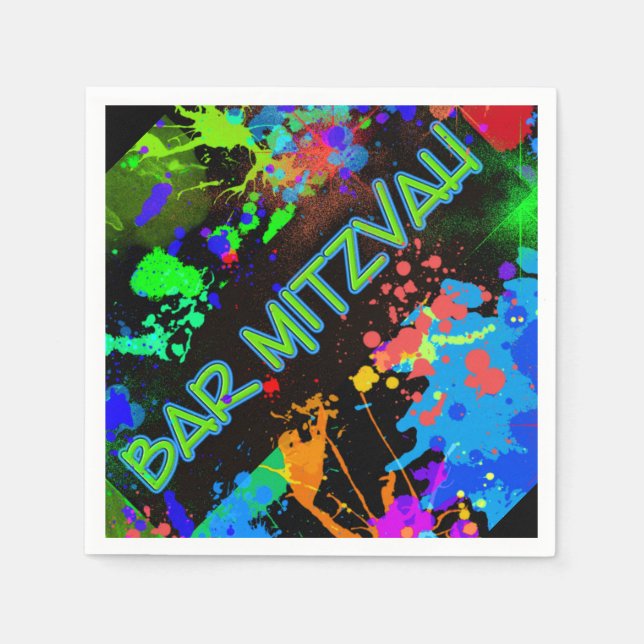 Bar Mitzvah Paint Spritzer, Paint Ball Serviette (Vorderseite)