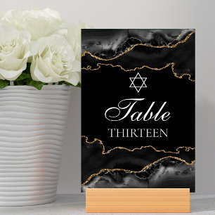 Bar Mitzvah Party Black Gold Star von David Tischnummer