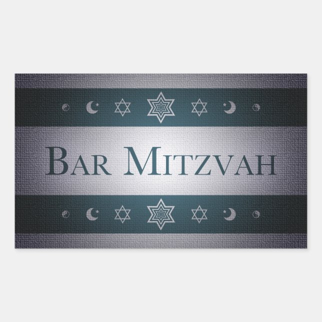 Bar Mitzvah Rechteckiger Aufkleber (Vorderseite)