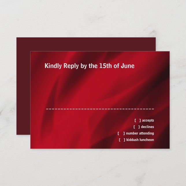 Bar Mitzvah Red Star von David RSVP Karte (Vorne/Hinten)