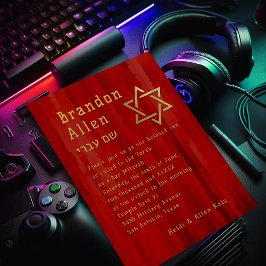 Bar Mitzvah Red Streaks Einladung