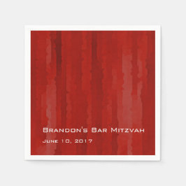 Bar Mitzvah Red Techno Streaks Serviette