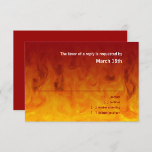 Bar Mitzvah Red und Orange UAWG RSVP Karte