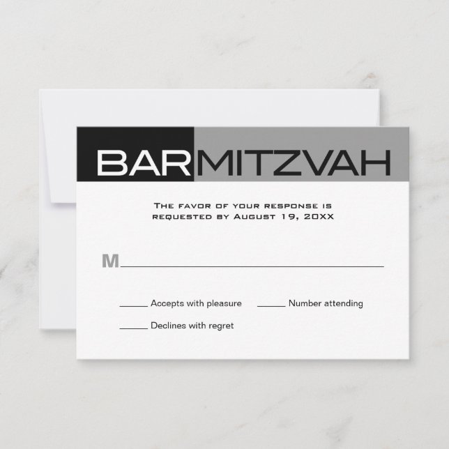 Bar Mitzvah Reply UAWG RSVP Karte (Vorderseite)