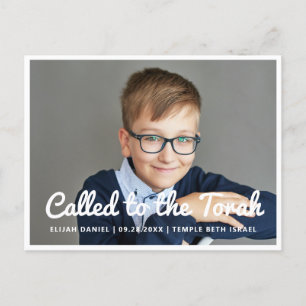Bar Mitzvah rief an die Tora Modernes Foto Einladungspostkarte