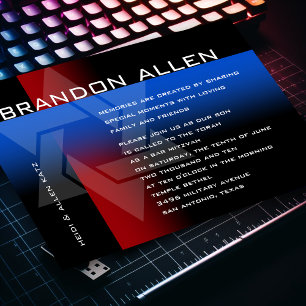 Bar Mitzvah Rot und Blau für jede Farbe Einladung