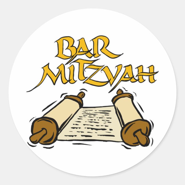 Bar Mitzvah Runder Aufkleber (Vorderseite)
