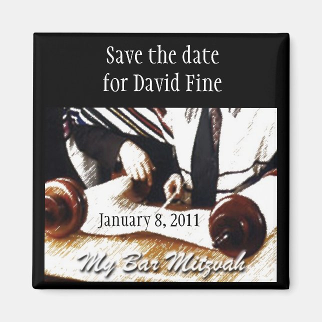 Bar Mitzvah Save the Date Magnet (Vorne)