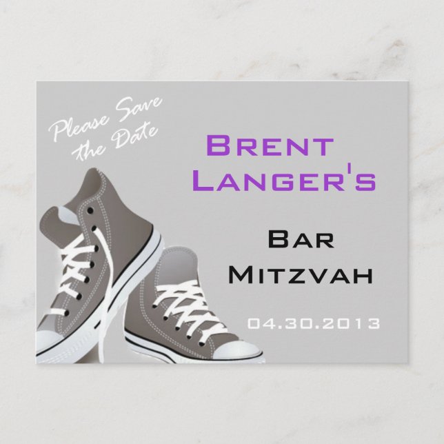Bar Mitzvah Schuhe Postkarte (Vorderseite)