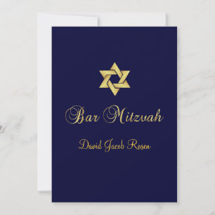 Bar Mitzvah/Schwarz/Gold/Farbton Einladung