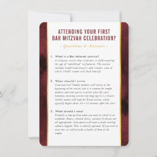 BAR MITZVAH Service Info Beratung Maroon Gold Einladung