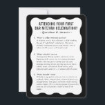 BAR MITZVAH Service Information Schwarz-weiß Einladung<br><div class="desc">von kat massard >>> WWW.SIMPLYSWEETPAPERIE.COM << Eine praktische Einlage für Ihren BAR/BAT MITZVAH,  in der einige Fragen und Antworten beschrieben werden</div>