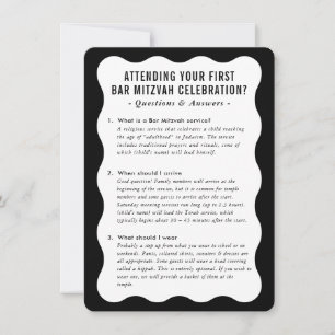 BAR MITZVAH Service Information Schwarz-weiß Einladung