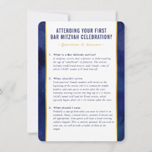 BAR MITZVAH Service Information Tipp für blaues Go Einladung