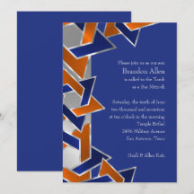 Bar Mitzvah Silver Blue Orange Star von David